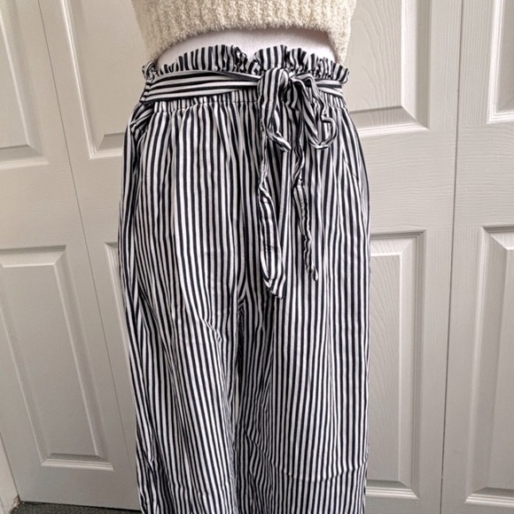 SEE YOU MONDAY Striped High-Waisted Wide-Leg Pants/ Trousers - Picture 3 of 5
